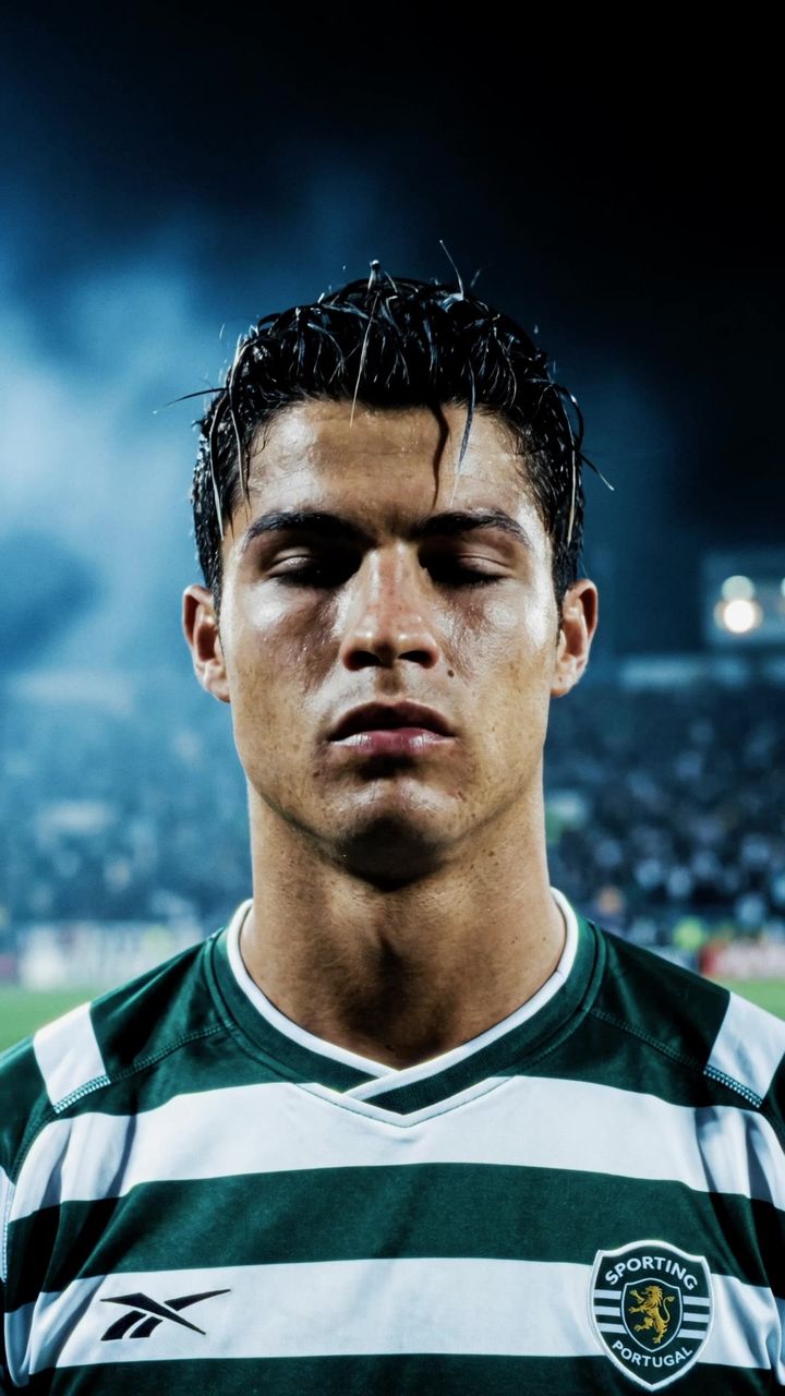 Ronaldo con la maglia dello Sporting